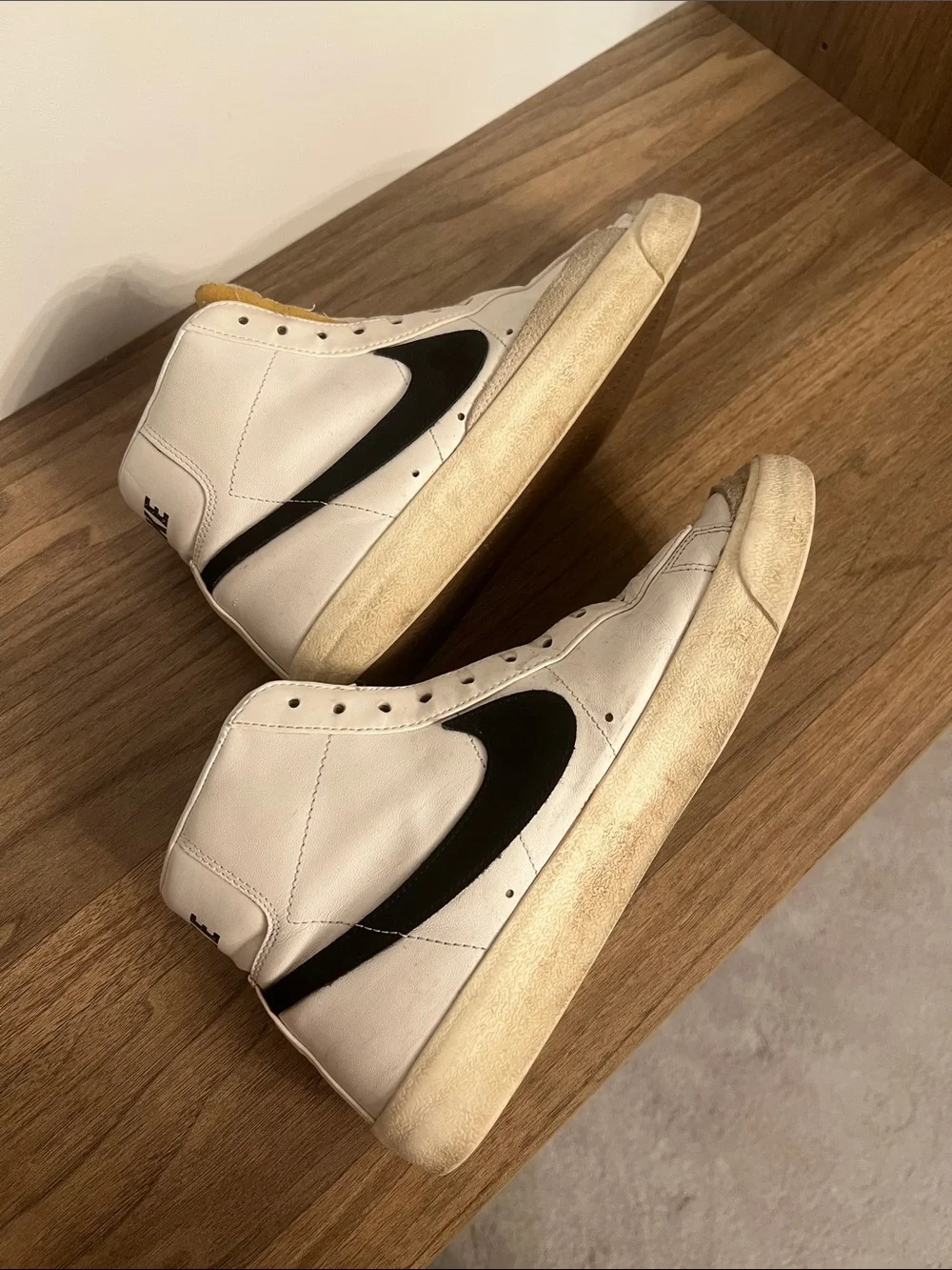 Nike White and Black High-Top Sneakers